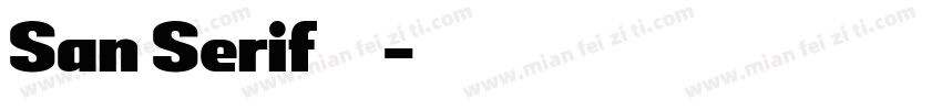 San Serif字体字体转换